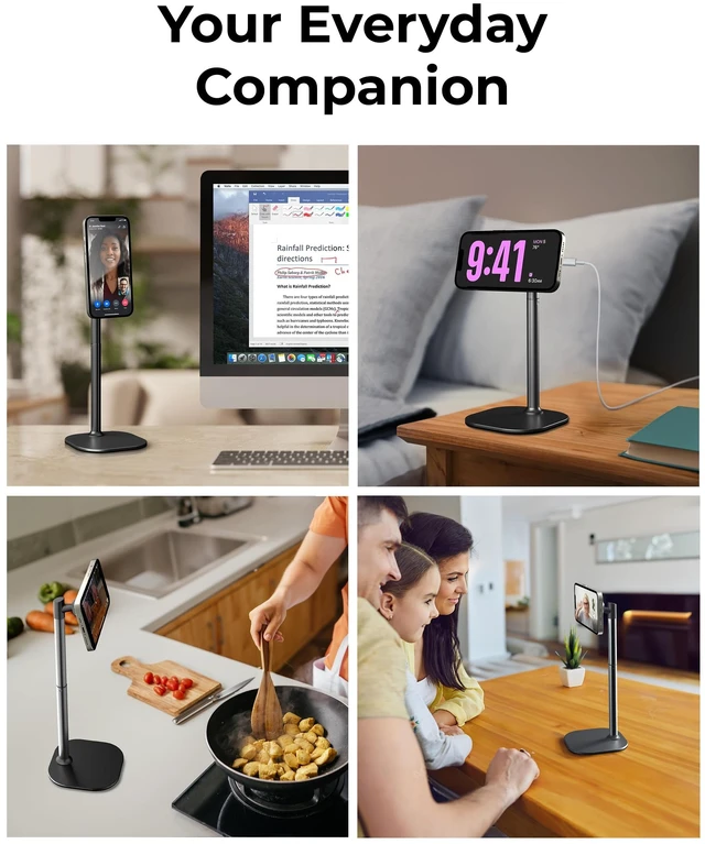 Alt view image 11 of 12 - MagStand, Adjustable Magnetic iPhone Stand for Desk & Phone Holder for Video Recording, Compatible with MagSafe, Stand for iPhone 17 Pro Max, 16/15/14/13/12, Small Mag Safe Tripod (Black)