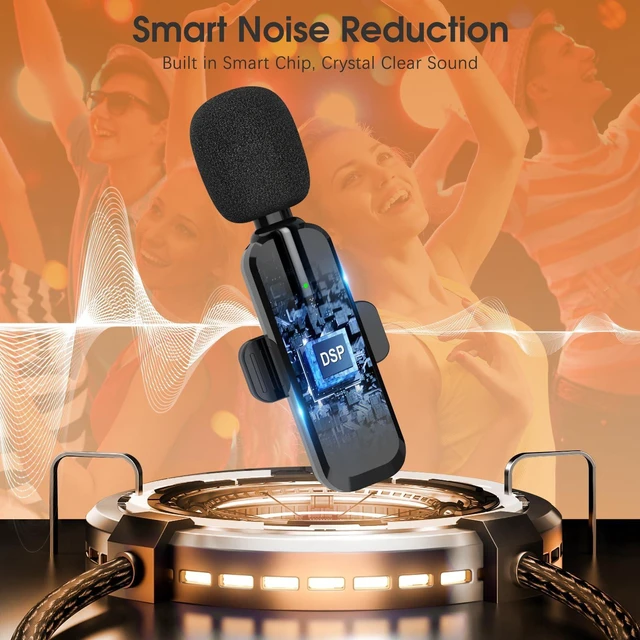 Alt view image 14 of 14 - Wireless Lavalier Microphone for iPhone, iPad, Android - Bluetooth Lapel Phone Mic for Video Recording - Mini Clip on Microphones for YouTube Podcast Interview(2-in-1 Port)