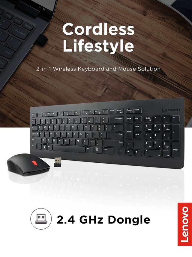 Alt view image 9 of 12 - 510 Wireless Keyboard & Mouse Combo, 2.4 GHz Nano USB Receiver, Full Size, Island Key Design, Left or Right Hand, 1200 DPI Optical Mouse, GX30N81775, Black