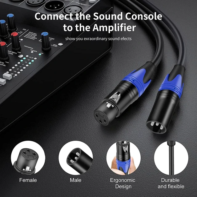 Alt view image 12 of 14 - XLR Cable, XLR Microphone Cable Male to Female 25ft 2 Pack | Balanced XLR Speaker Cable Suitable for Microphones, Preambles, Speaker Systems, Radio Station and More