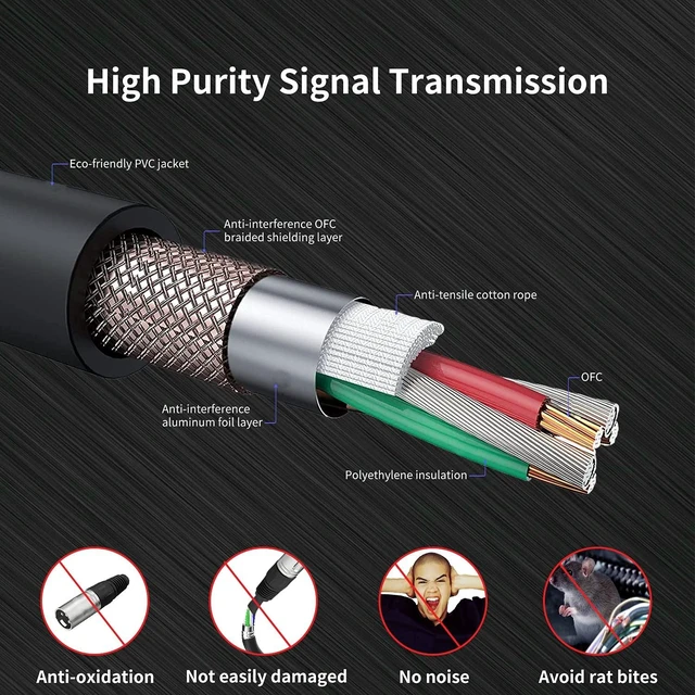 Alt view image 11 of 14 - XLR Cable, XLR Microphone Cable Male to Female 25ft 2 Pack | Balanced XLR Speaker Cable Suitable for Microphones, Preambles, Speaker Systems, Radio Station and More