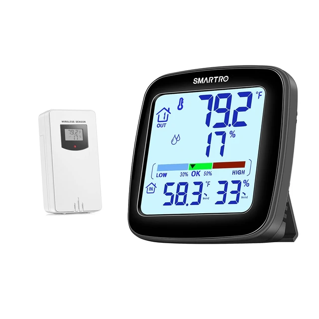 Alt view image 8 of 14 - SC92 Professional Digital Wireless Indoor Outdoor Thermometer | Hygrometer Room Humidity Gauge Temperature and Humidity Meter Pro Accuracy Calibration
