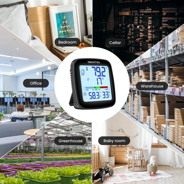 Alt view image 14 of 14 - SC92 Professional Digital Wireless Indoor Outdoor Thermometer | Hygrometer Room Humidity Gauge Temperature and Humidity Meter Pro Accuracy Calibration