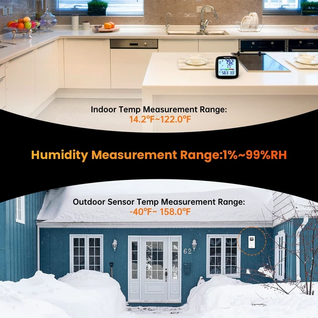 Alt view image 11 of 14 - SC92 Professional Digital Wireless Indoor Outdoor Thermometer | Hygrometer Room Humidity Gauge Temperature and Humidity Meter Pro Accuracy Calibration