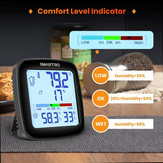 Alt view image 12 of 14 - SC92 Professional Digital Wireless Indoor Outdoor Thermometer | Hygrometer Room Humidity Gauge Temperature and Humidity Meter Pro Accuracy Calibration