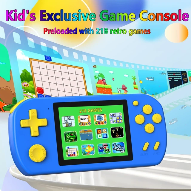 Alt view image 9 of 14 - Handheld Games for Kids Preloaded 218 Video Games,Mini Toy for Age 5-7,8-13, 3.0"Screen,5+Hrs Play,USB,Retro Portable Travel Toy for Airplane Car Road Trip,Electronic Toy Birthday Gifts for Boys Girls