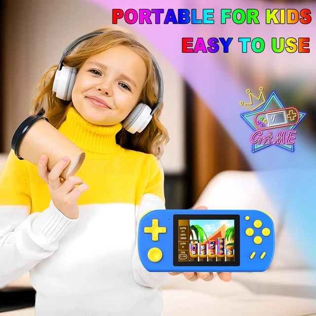 Alt view image 11 of 14 - Handheld Games for Kids Preloaded 218 Video Games,Mini Toy for Age 5-7,8-13, 3.0"Screen,5+Hrs Play,USB,Retro Portable Travel Toy for Airplane Car Road Trip,Electronic Toy Birthday Gifts for Boys Girls