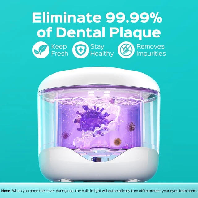 Alt view image 14 of 14 - C60 Ultrasonic Retainer Cleaner Machine, 45kHz Cleaning Pod, White | Professional for Dentures, Mouth Guards, Aligners & Braces Deep Cleaning, Upgraded Removable Tank, Durable for Home Use