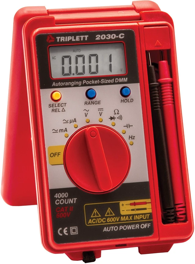 Alt view image 6 of 10 - 2030 Pocket-Sized 4000 Count Digital Multimeter - AC/DC Voltage, AC/DC Current, Resistance, Frequency, Capacitance, Continuity, and Diode Check
