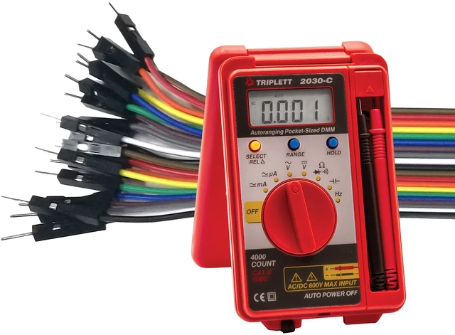 Alt view image 10 of 10 - 2030 Pocket-Sized 4000 Count Digital Multimeter - AC/DC Voltage, AC/DC Current, Resistance, Frequency, Capacitance, Continuity, and Diode Check