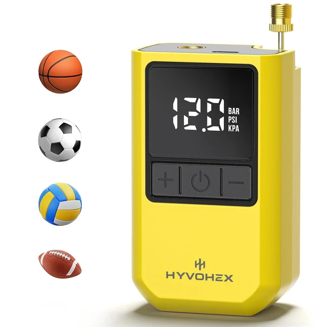 Alt view image 8 of 14 - Portable Electric Ball Pump with Needle for Sports Balls | Mini,Digital LED Display,Preset Auto-Stop Pressure,Fast Inflation,Replaces Manual Pump for Basketball,Soccer