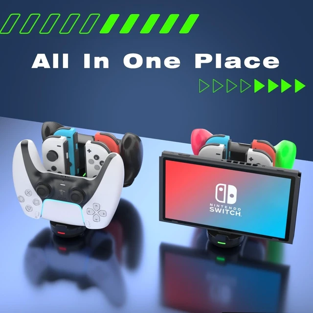Alt view image 13 of 14 - Switch Controller Charger for Nintendo Switch, Charging Dock with JoyCon/Pro / PS5 Controller, Charger Station with LED Indicator and Charger Cable for JoyCons, 6 in 1 Nintendo Charging Dock