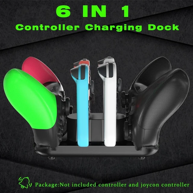 Alt view image 14 of 14 - Switch Controller Charger for Nintendo Switch, Charging Dock with JoyCon/Pro / PS5 Controller, Charger Station with LED Indicator and Charger Cable for JoyCons, 6 in 1 Nintendo Charging Dock