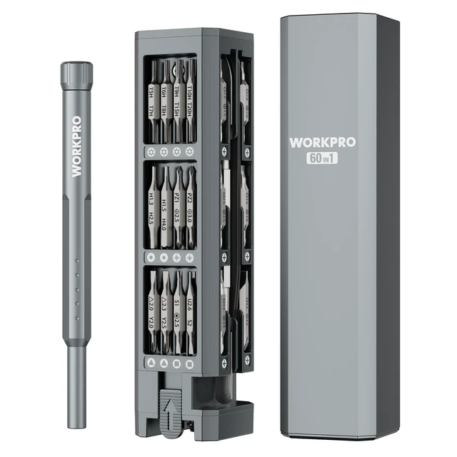 Alt view image 8 of 14 - 60-in-1 Precision Screwdriver Set with Pop-up Magnetic Case, Well-organized CRV Small Screwdrivers, 360°Spin Mini Screw Driver Kit for Electronics, Phone, Computer, PC, Watch, Eyeglass