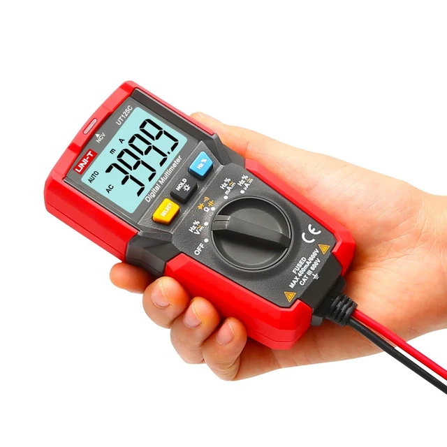 Alt view image 8 of 14 - UT125C Digital Multimeter Pocket Multi Tester, 4000 Counts AC DC Voltage AC DC Current Resistance Capacitance Frequency Duty Cycle NCV Diode Test Continuity Test Data Hold Auto Power Off