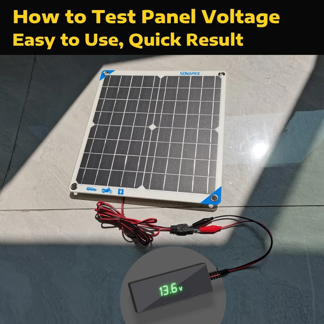 Alt view image 10 of 12 - Digital Battery Voltage Tester - Battery Voltmeter with LCD Display and Alligator Clips - 6V 12V 24V 48V Battery Checker for Golf Cart Motorcycle RV Marine Car & Off-Grid Solar Batteries