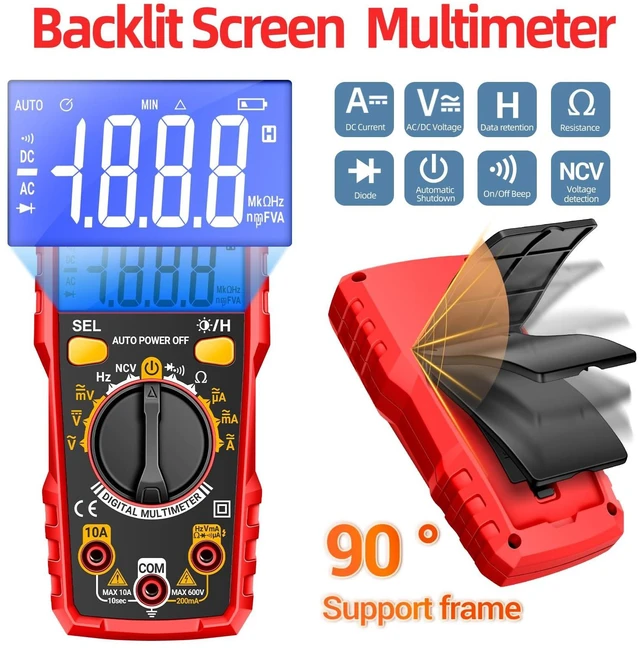 Alt view image 9 of 14 - Electrical Test Kit with Digital Multimeter,Non Contact Voltage Tester,Outlet Tester,Auto-Ranging AC/DC Voltage,Current,Continuity,Resistance, Frequency,Breakpoint Finder,DIY Household Tools
