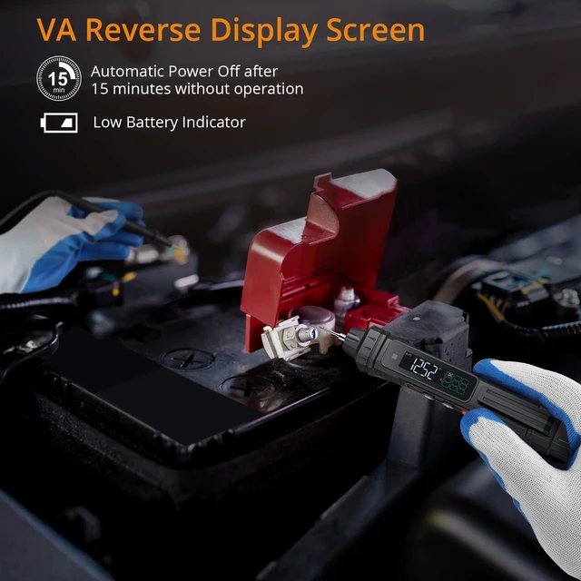Alt view image 11 of 14 - 2 in 1 Pen Type Digital Multimeter Non-Contact Voltage Tester 6000 Counts Intelligent Multimeter with LCD Display for AC/DC Voltage Resistance Diode Continuity Capacitance Frequency