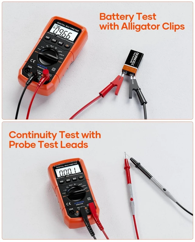 Alt view image 13 of 14 - MS8233D Multimeter 6000 Counts Digital Multimeter DC AC Volt Meter Ohm Volt Amp Tester Measures Voltage Current Resistance Capacitance Continuity Diode Duty-Cycle Frequency NCV Live Wire Test