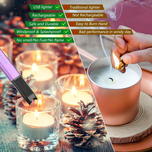 Alt view image 12 of 14 - Lighter Stocking Stuffers for Adults Wife Mom, Electric Candle Lighter for Women Mom Candle Lover Christmas Birthday Present Ideas Gifts, Cool Gadgets for Women Men 2025