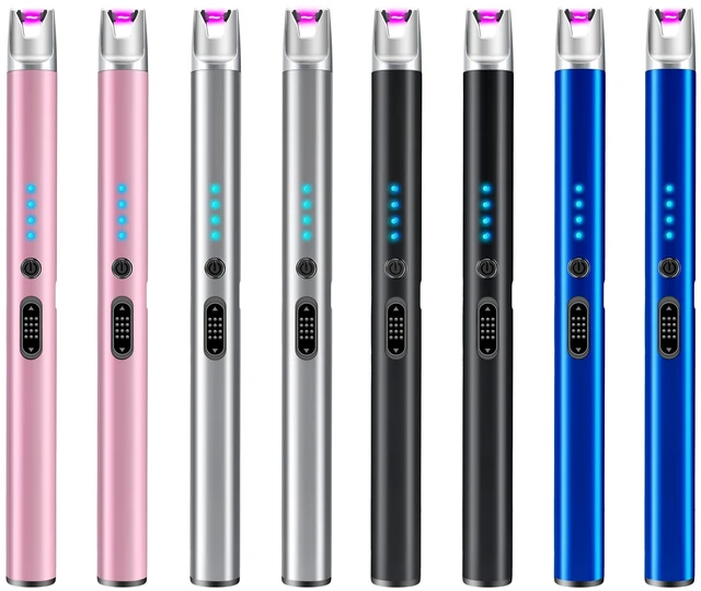 Alt view image 7 of 12 - 8 Pack Electric Candle Lighter Rechargeable USB Lighters Flameless Windproof Plasma Arc Lighters with Safety Lock Long Lighter for Candle BBQ Camping Birthday Party