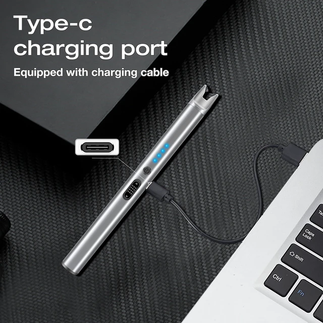 Alt view image 11 of 12 - 8 Pack Electric Candle Lighter Rechargeable USB Lighters Flameless Windproof Plasma Arc Lighters with Safety Lock Long Lighter for Candle BBQ Camping Birthday Party