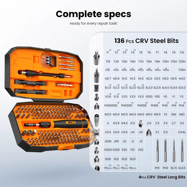 Alt view image 10 of 14 - 152 in 1 Precision Screwdriver Set, Father Day Gifts for Husband Dad, Magnetic Repair Tool Kit for Electronics, Macbook, Laptop, PC, RC, PS5, iphone,Jewelers, XBOX, Glasses