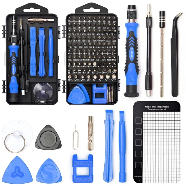 Alt view image 8 of 14 - Precision Screwdriver Set, 122 in 1 Electronics Magnetic Repair Tool Kit with Case for Repair Computer, PC, Cellphone, Game Console, Watch, Eyeglasses etc (Blue)
