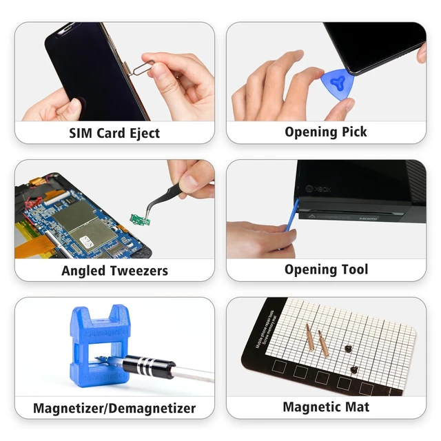 Alt view image 12 of 14 - Precision Screwdriver Set, 122 in 1 Electronics Magnetic Repair Tool Kit with Case for Repair Computer, PC, Cellphone, Game Console, Watch, Eyeglasses etc (Blue)