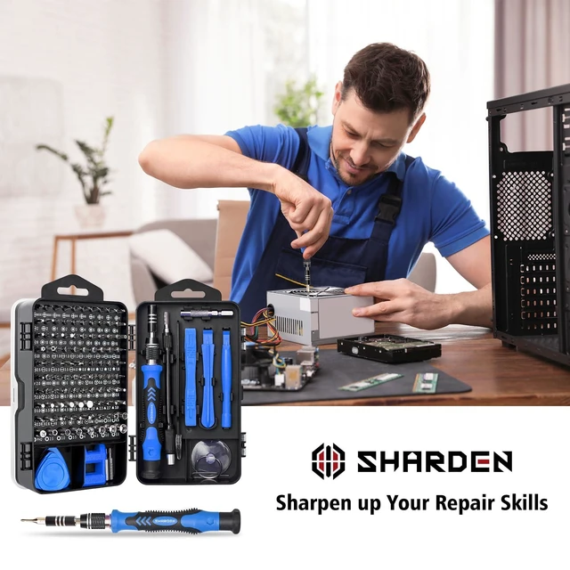 Alt view image 14 of 14 - Precision Screwdriver Set, 122 in 1 Electronics Magnetic Repair Tool Kit with Case for Repair Computer, PC, Cellphone, Game Console, Watch, Eyeglasses etc (Blue)