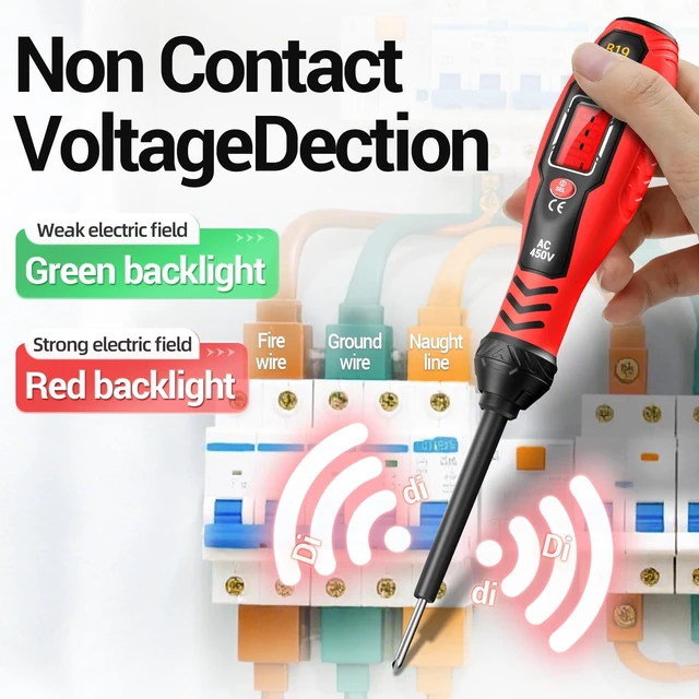 Alt view image 10 of 14 - Voltage Tester with Screwdriver Electrical Tester Tool Non Contact Voltage Detector Dual Range AC 11V/30V-1000V,Live/Null Wire Electric Tester with LCD Display,Buzzer Alarm,Breakpoint Finder