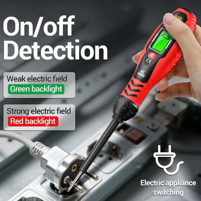 Alt view image 11 of 14 - Voltage Tester with Screwdriver Electrical Tester Tool Non Contact Voltage Detector Dual Range AC 11V/30V-1000V,Live/Null Wire Electric Tester with LCD Display,Buzzer Alarm,Breakpoint Finder