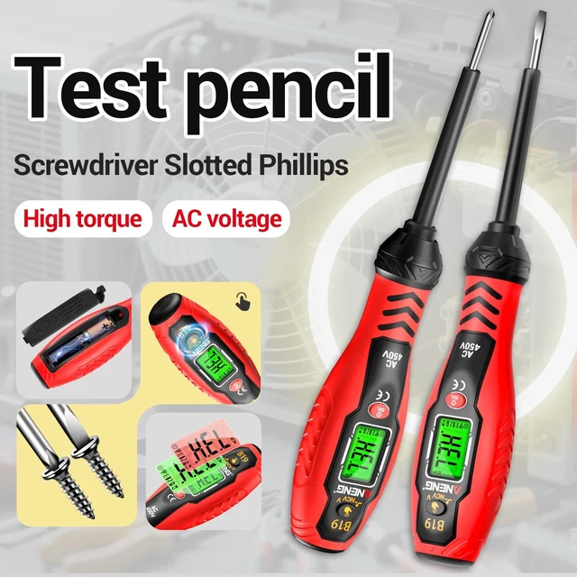 Alt view image 12 of 14 - Voltage Tester with Screwdriver Electrical Tester Tool Non Contact Voltage Detector Dual Range AC 11V/30V-1000V,Live/Null Wire Electric Tester with LCD Display,Buzzer Alarm,Breakpoint Finder