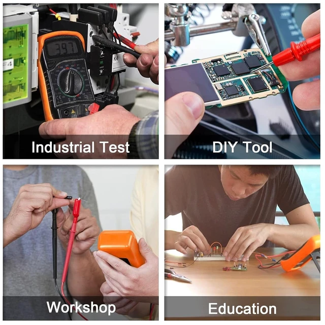 Alt view image 13 of 14 - Digital Multimeter Voltmeter Battery Voltage Multi Tester Continuity Ohm Volt Amp DC AC Current Resistance Diodes 2000 Counts Electrical Test Meter with Leads Backlight LCD Display