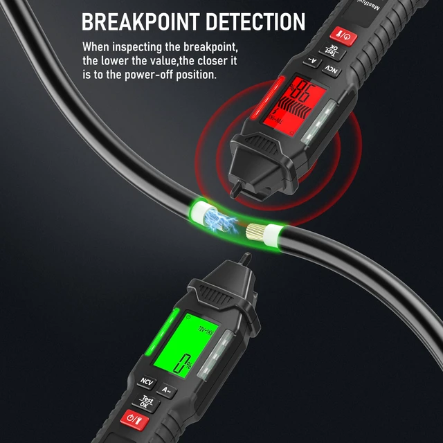 Alt view image 12 of 14 - Non-Contact Voltage Tester 12V/70V-1000V with Breakpoint Finder