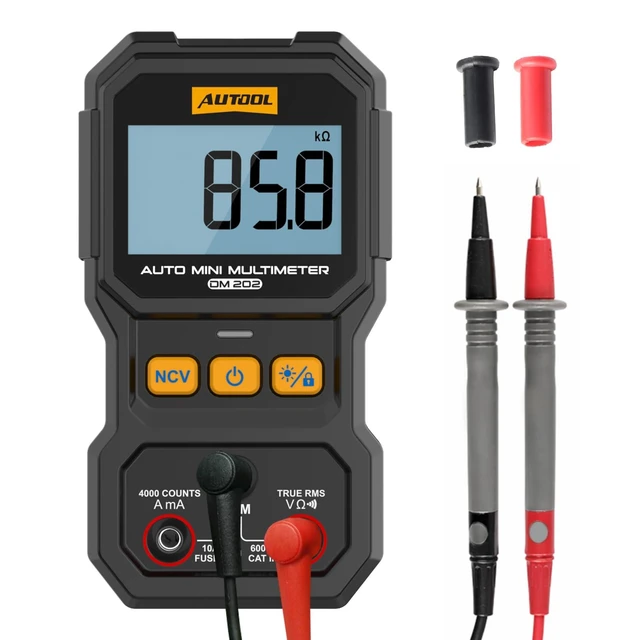 Alt view image 8 of 14 - DM202 Mini Digital Multimeter, Auto-Ranging 4000 Counts True RMS NCV Non-Contact Voltage Tester, 600V AC/DC Voltmeter with Backlight, Automotive Electrical Diagnostic Tool
