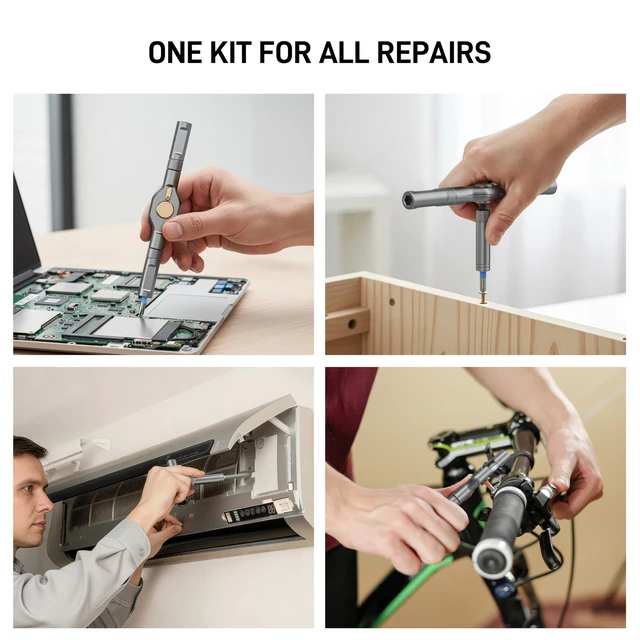 Alt view image 14 of 14 - 42 in 1 Magnetic Ratchet Screwdriver Set, T Handle Ratchet Screwdriver with S2 Steel Bits & Storage Case, Screwdriver Set for Electronics, Bicycle, Furniture, Home DIY