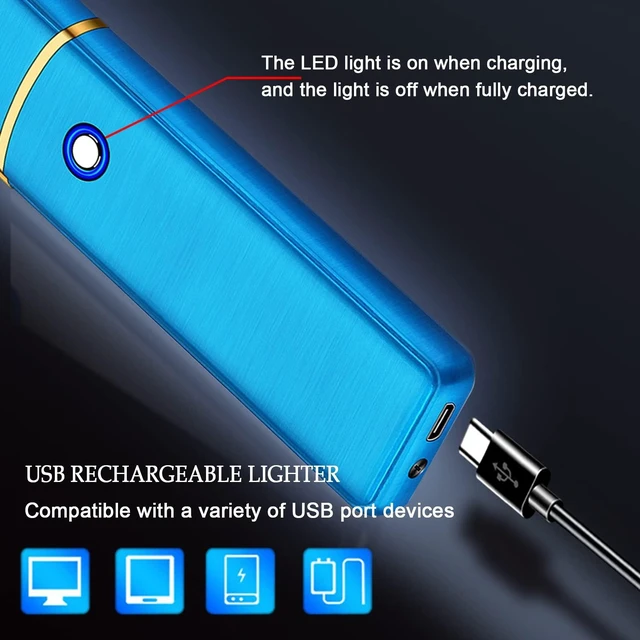 Alt view image 10 of 14 - Electronic USB Rechargeable Lighter - Smart Dual Sided Ignition Windproof Flameless Portable Lightweight Plasma for Indoor Outdoor (Rainbow Ice)