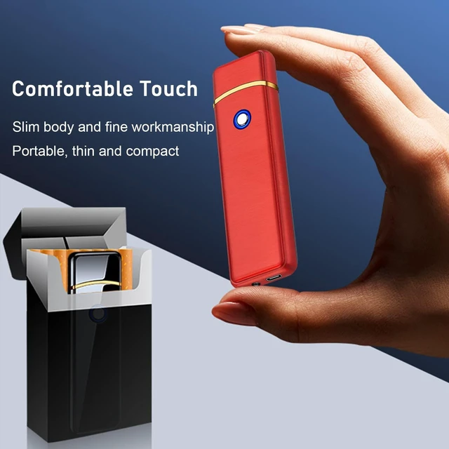 Alt view image 12 of 14 - Electronic USB Rechargeable Lighter - Smart Dual Sided Ignition Windproof Flameless Portable Lightweight Plasma for Indoor Outdoor (Rainbow Ice)