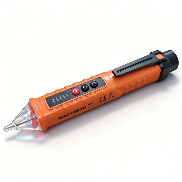 Alt view image 8 of 14 - Voltage Tester, Non-Contact Voltage Detector, Electrical Tester, 3 Ranges AC 12V/48V/70V-1000V, Live/Null Wire Tester with Buzzer Alarm and Flashlight, Wire Breakpoint Finder - Orange
