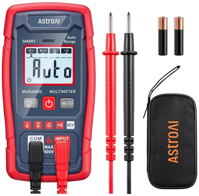 Alt view image 8 of 14 - Multimeter Tester 4000 Counts, Smart Measuring Mode, Auto-Ranging Digital Volt Meter, Fast Accurately Measures AC/DC Voltage, Resistance, Continuity, Supports a Non-Contact Voltage Function