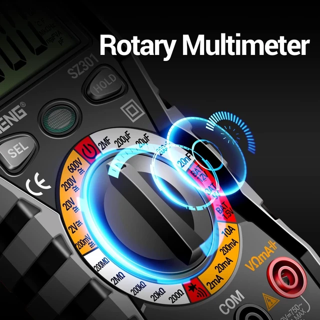 Alt view image 9 of 14 - Digital Multimeter with Case,DC AC Voltmeter,Ohm Volt Amp Meter,Measures Voltage,Current,Resistance,Continuity,Diodes,Electric Tools for Househould Outlet,Automotive Battery Test