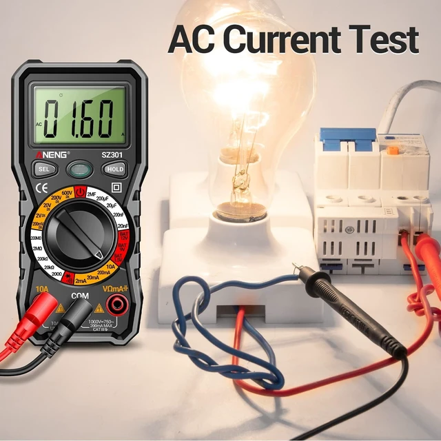 Alt view image 10 of 14 - Digital Multimeter with Case,DC AC Voltmeter,Ohm Volt Amp Meter,Measures Voltage,Current,Resistance,Continuity,Diodes,Electric Tools for Househould Outlet,Automotive Battery Test