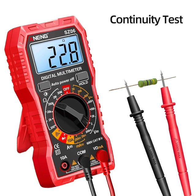 Alt view image 11 of 12 - Digital Multimeter Tester Measures AC/DC Voltage,DC Current Ohm Amp Meter,Professional Multimetro Auto Voltmeter with Resistance, Diodes,Buzzer Handhold Electrial Tools