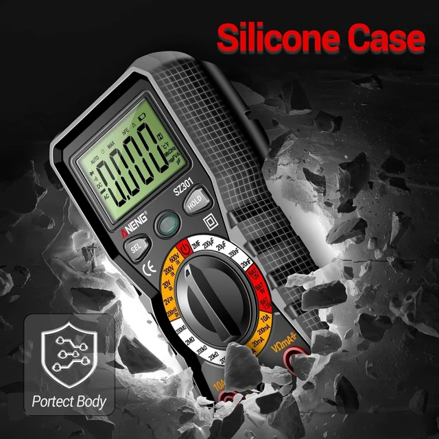 Alt view image 14 of 14 - Digital Multimeter with Case,DC AC Voltmeter,Ohm Volt Amp Meter,Measures Voltage,Current,Resistance,Continuity,Diodes,Electric Tools for Househould Outlet,Automotive Battery Test