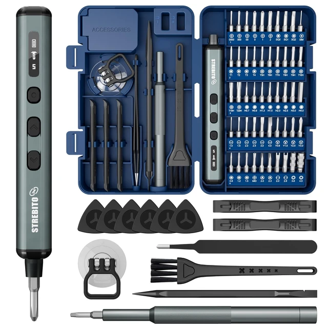 Alt view image 8 of 14 - Electric Screwdriver Set, 67 in 1 Electric Precision Screwdriver | 50 S2 Magnetic Bits, 5 Torque Settings, 4 LED Lights, Mini Electric Screwdriver Kit for PC Phone Laptop Camera Electronics