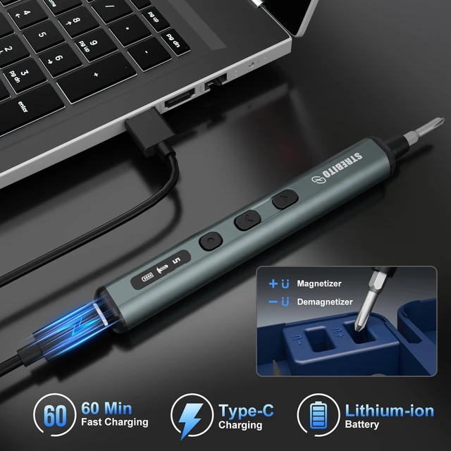 Alt view image 13 of 14 - Electric Screwdriver Set, 67 in 1 Electric Precision Screwdriver | 50 S2 Magnetic Bits, 5 Torque Settings, 4 LED Lights, Mini Electric Screwdriver Kit for PC Phone Laptop Camera Electronics