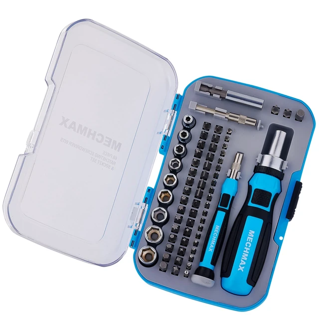 Alt view image 9 of 14 - 68PC Ratcheting Screwdriver Set - Multi-Bit Magnetic Screwdriver & Precision Tool Kit with Sockets, Compact Impact Storage Case for Household DIY, Furniture Assembly, Laptop Repair & Gift