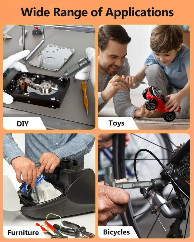 Alt view image 10 of 14 - 42 in 1 Magnetic Screwdriver Set, Ratchet Screwdriver Set with Multi Bit, DIY Repair Tool Kit with Versatile T Handle for Furniture, Computer, Bicycle, Electronic Repair