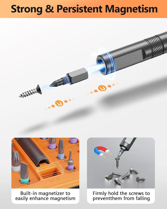 Alt view image 12 of 14 - 42 in 1 Magnetic Screwdriver Set, Ratchet Screwdriver Set with Multi Bit, DIY Repair Tool Kit with Versatile T Handle for Furniture, Computer, Bicycle, Electronic Repair